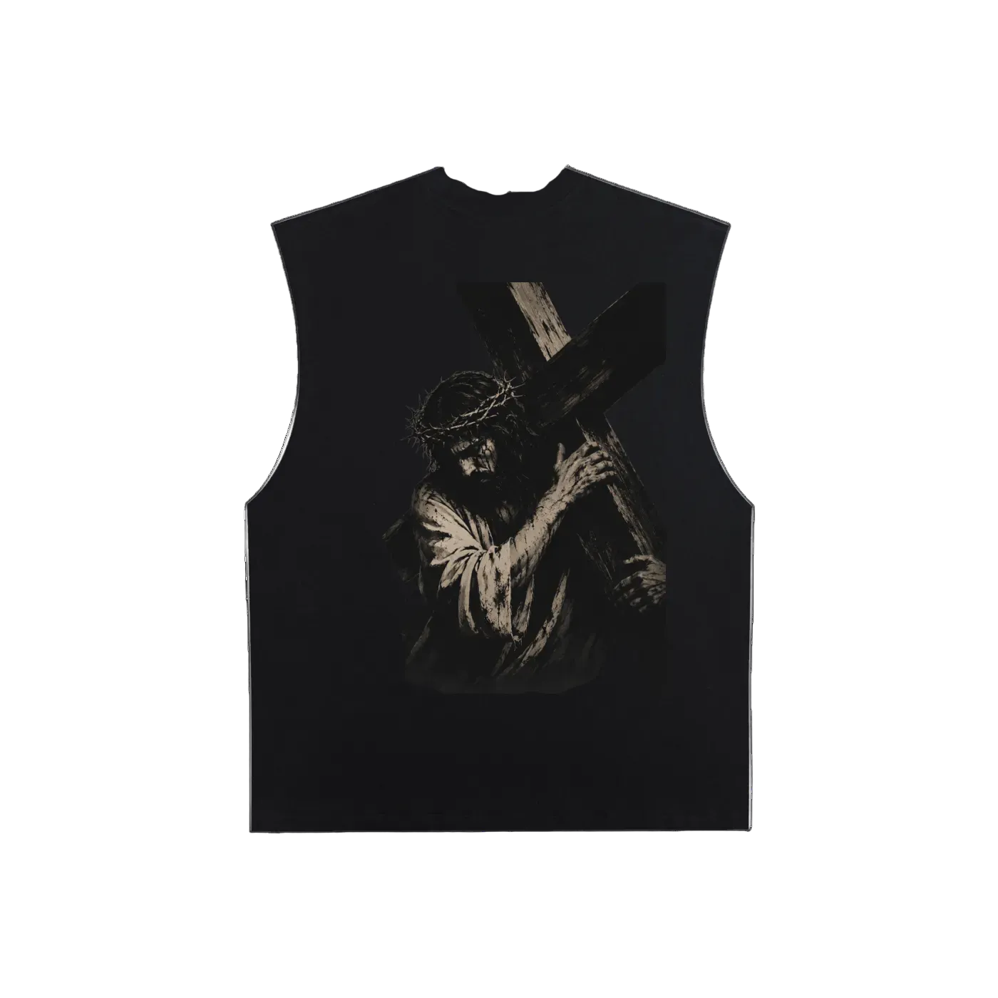 Raw Edge Cotton Tank Top