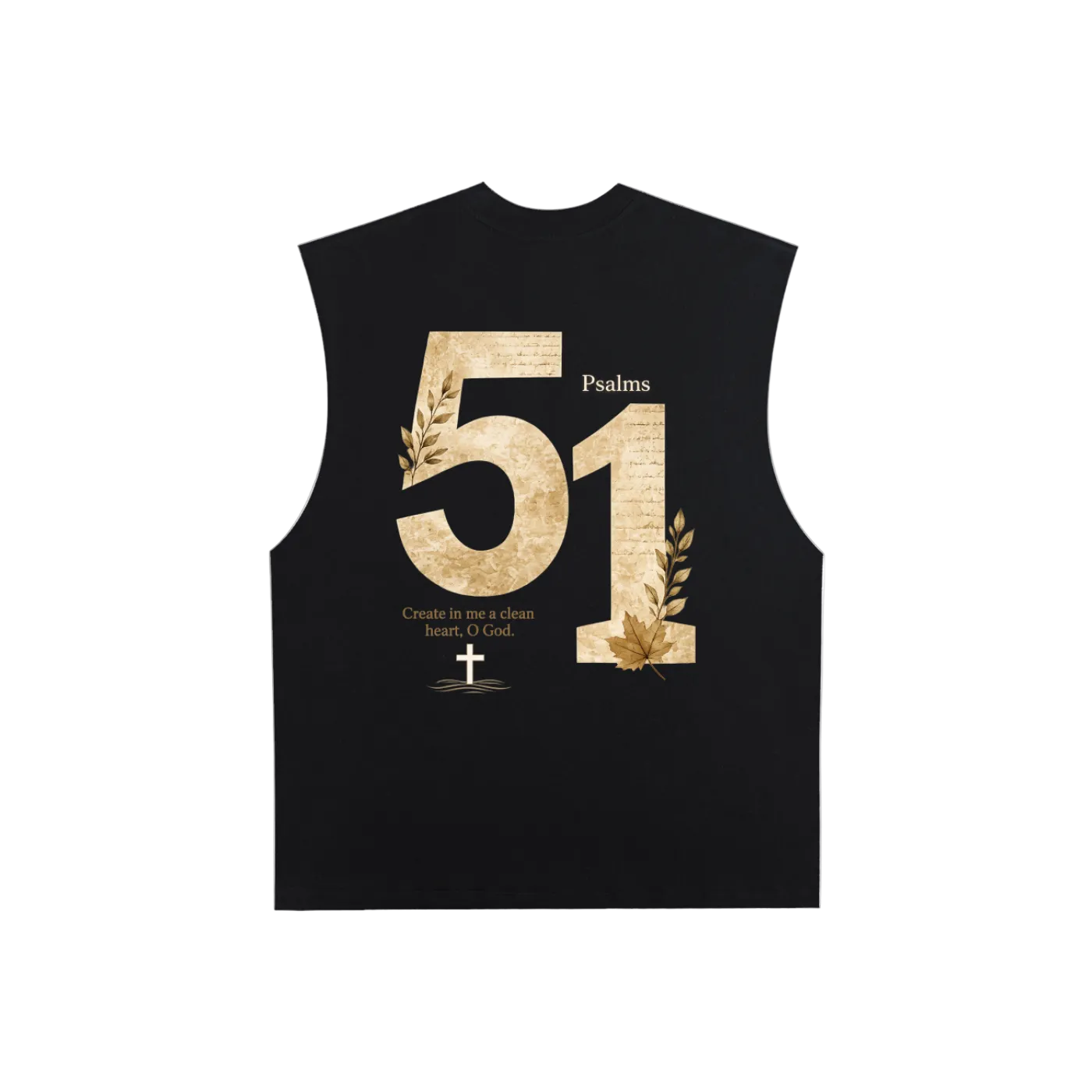 Raw Edge Cotton Tank Top - Psalm 51