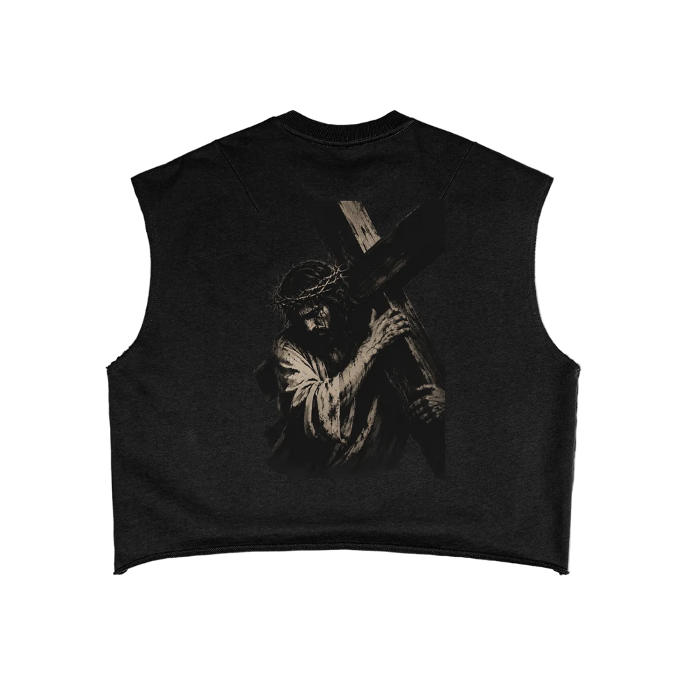 Cropped French Terry Cotton Cutoff