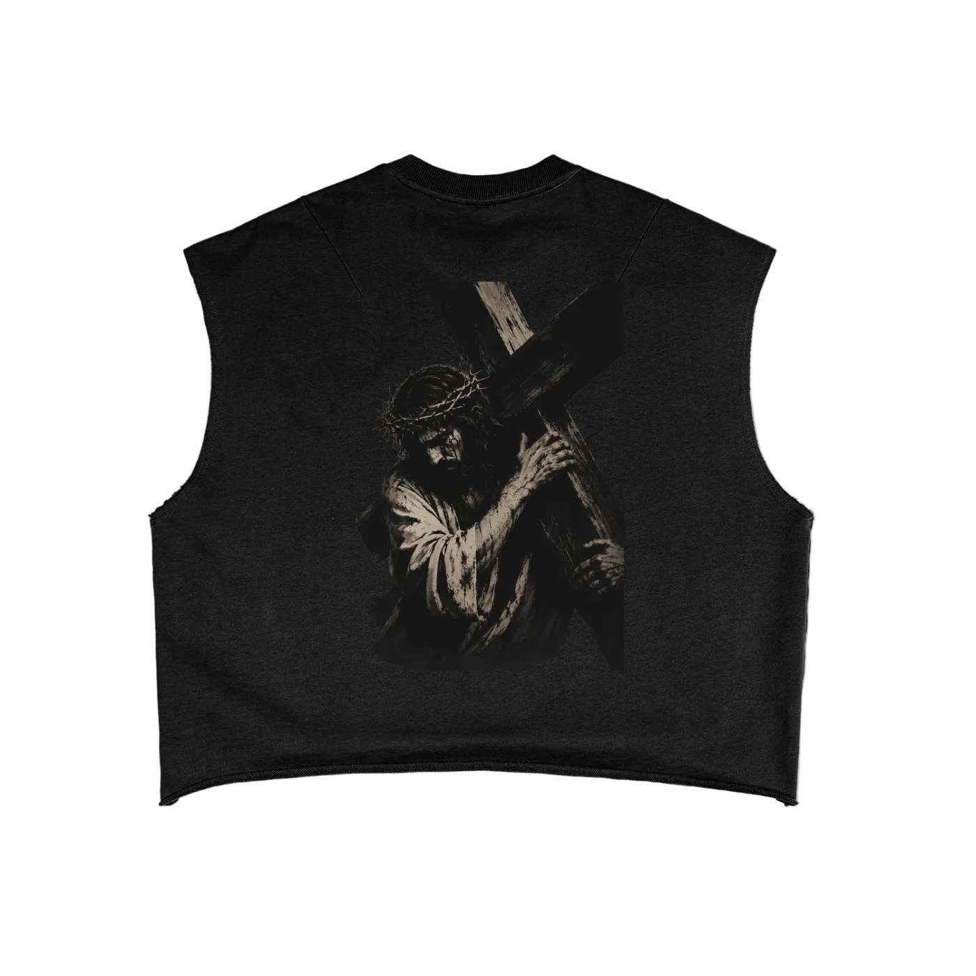 Cropped French Terry Cotton Cutoff