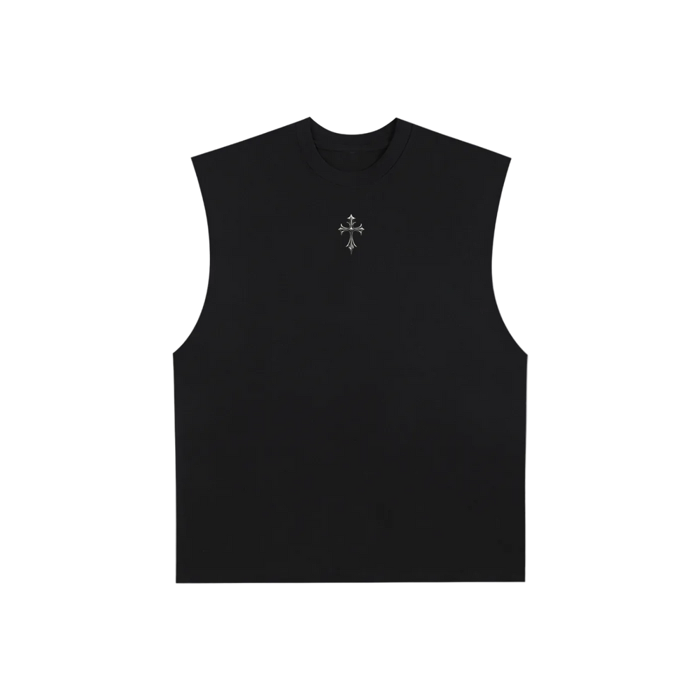 Raw Edge Cotton Tank Top